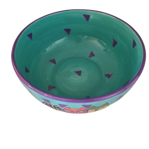 vintage 1998 laurel burch ganz colorful cat design bowl - Picture 3 of 5